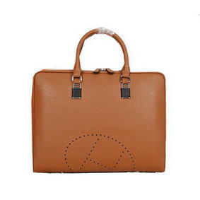 Imitation Hermes Briefcase Grainy Calf Leather H8253 Wheat HMSR4AB5K6A
