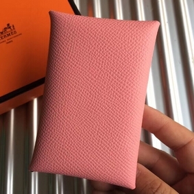Hermes Calvi Card Holder In Pink Epsom Leather 1:1 Replica HMS82XHH0AF