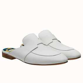 Hermes Catena Mules In White Calfskin Top Replica HMSTFU7Y756