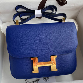 1:1 Replica Hermes Constance 24 Handmade Bag In Blue Electric Epsom Calfskin HMS65SVV951