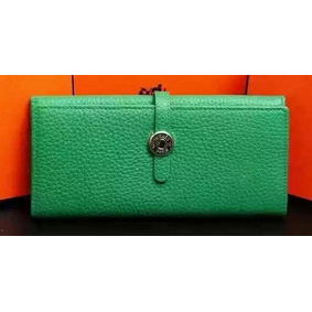Cheap Hermes Dogon Original Leather Wallet H509 Green HMSPRO7ZEZ1