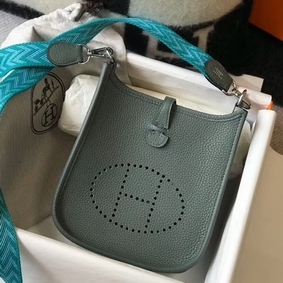 Hermes Evelyne III TPM Bag In Vert Amande Clemence Leather Replica HMS723TQ5W8