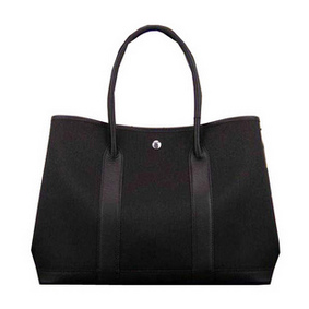Cheap Hermes Garden Party 36cm 30cm Tote Bag Canvas Black HMS5LH75ODX