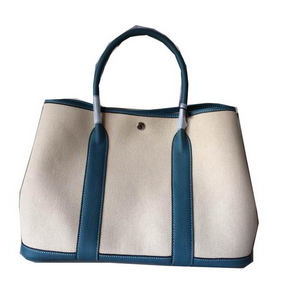 Fake Hermes Garden Party 36CM Bag Canvas Leather H11M Blue HMSU795E05D