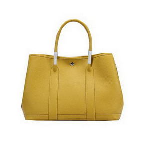 Hermes Garden Party 36cm Tote Bag Grainy Leather Yellow HMSXA741D40