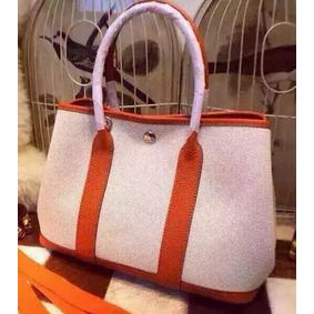 Fake Hermes Garden Party 36cm Tote Bags Canvas HGP1927 Orange HMS719FO46X