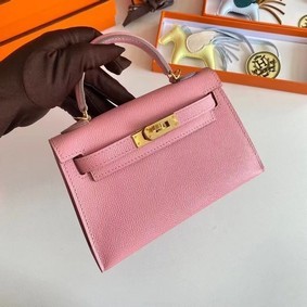 Cheap Hermes Kelly 19cm Shoulder Bags Epsom Leather KL19 Gold hardware pink HMSM9ZCC6N2