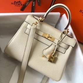 Imitation Hermes Kelly 20cm Bag In Craie Clemence Leather GHW HMSSJ319KEK