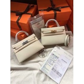 Hermes Kelly 22cm Handle Bag Epsom Leather KL22 Cream Top Replica HMSD806NZKT