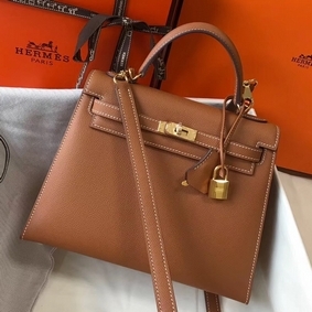 Hermes Kelly 25cm Sellier Bag In Gold Epsom Leather HMSV3Q1WFX0