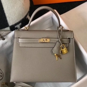 Hermes Kelly 25cm Sellier Bag In Gris Asphalt Epsom Leather Top Replica HMS7XV8H70C
