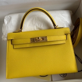 Hermes Kelly Mini II Sellier Handmade Bag In Jaune de Naples Epsom Calfskin Replica HMS6UZ93867