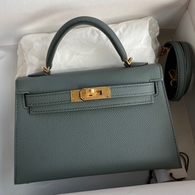 Hermes Kelly Mini II Sellier Handmade Bag In Vert Amande Epsom Calfskin HMSI419YYI7