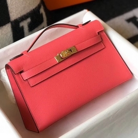 Best Quality Hermes Kelly Pochette Bag In Rose Lipstick Epsom Leather HMS48EVV815