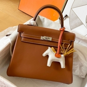 Hermes Kelly Retourne 25 Handmade Bag In Gold Swift Calfskin Top Replica HMSGOEWSWHB