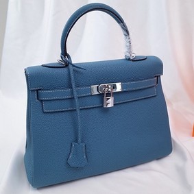 Hermes Kelly Shoulder Bag Original TOGO Leather KY3255 blue 1:1 Replica HMSLSW3Q8CC