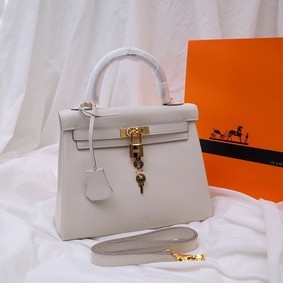 Hermes Kelly Shoulder Bag Original TOGO Leather KY3255 white Top Replica HMSXCYDPU3G