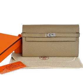 Replica Hermes Kelly Wallet Togo Leather Bi-Fold Purse A708 Dark Grey HMS2FV56489