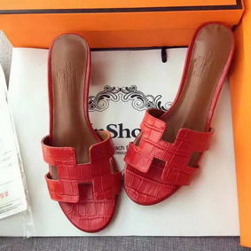 Hermes Leather Slipper HO742 Red Top Replica HMS2I6PM07I