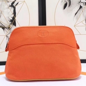 Hermes Medium Bolide Travel Case In Orange Cotton Top Replica HMS0KW044A2