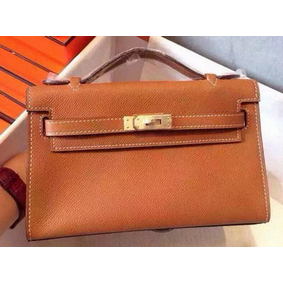 Knockoff Hermes MINI Kelly 22cm Tote Bag Calfskin Leather K22 Wheat HMS5QSVUBGT