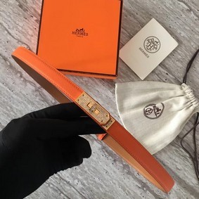Cheap Hermes original epsom leather Kelly belt H069853 orange HMS5PYE544P