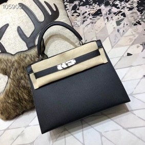 AAA Hermes original Kelly Epsom Leather KL32 black HMSCT130WDE