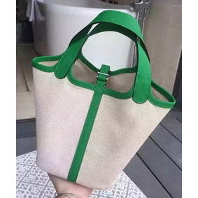 Hermes Picotin Lock 18cm Bag Canvas HPL8618T Green Replica HMS5O079CEZ