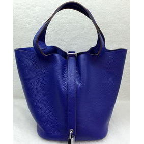 AAA Hermes Picotin Lock 22cm Bags Litchi Leather HPL1048 Royal HMSCS689ZUZ