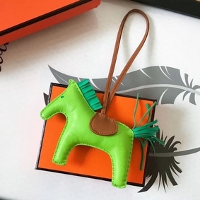 Hermes Rodeo Horse Bag Charm In Fruit Green/Camarel/Green Leather Replica HMS09I578F0