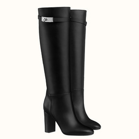 Knockoff Hermes Story Boots In Black Calfskin Leather HMS1YTPY1R6