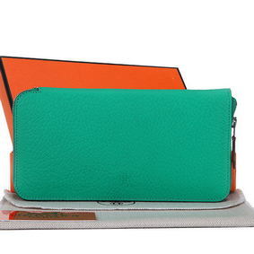 High Quality Hermes Zipper Wallet Original Leather A309 Green HMS7P0G2K3Z