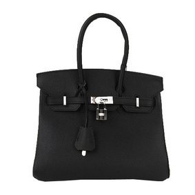Hermes Birkin 25CM Tote Bags Black Original Leather Silver HMS111BGUWD