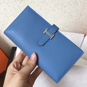 Hermes Blue Jean Epsom Bearn Gusset Wallet Top Replica HMSZ05LY35J