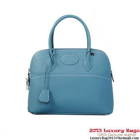 Hermes Bolide Tote Bags Calf Leather Light Blue HMSH426EJKR