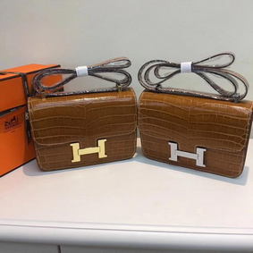 Fake Hermes Constance Bag Croco Leather H9978C Wheat HMS32FT0B91