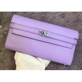 Hermes Kelly Wallet Epsom Leather H009 Lavender Replica HMSTD5959H5