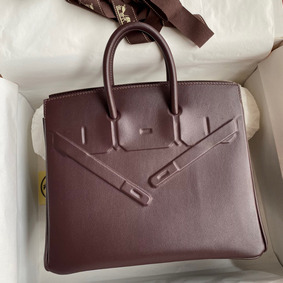 Imitation Hermes Shadow Birkin 25 Limited Edition Bag In Chocolat Swift Calfskin HMSWVSS5JE7