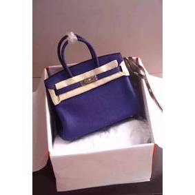 Imitation Hermes Birkin 35CM 30CM Tote Bag Grainy Leather H35H30 Blue HMSTTD1IJ5B