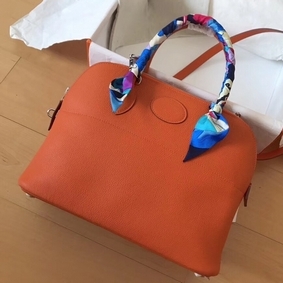 Hermes Bolide 35 Handmade Bag In Orange Clemence Leather HMS5CI575C6