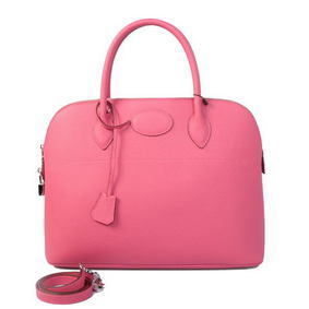 Top Replica Hermes Bolide 37CM Tote Bags Calf Leather Rose HMSY73UNIQP