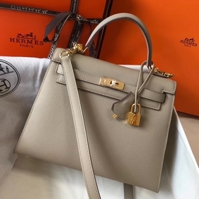 Hermes Kelly 25cm Sellier Bag In Tourterelle Epsom Leather Top Replica HMSKEB9NUK6