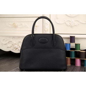 First-class Quality Hermes Bolide 31CM Original Leather Tote Bag Black HMS934YU6C9