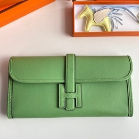Knockoff Hermes Jige Elan 29 Clutch Bag In Vert Criquet Swift Calfskin HMSS1D04ZZ2
