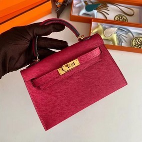 Hermes Kelly 19cm Shoulder Bags Epsom Leather KL19 Gold hardware rose HMS2HO7VMJD