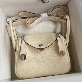 Hermes Mini Lindy Handmade Bag In Nata Clemence Leather Top Replica HMS8E0417QZ