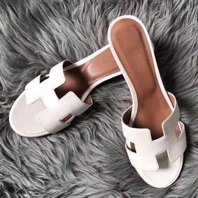Hermes Oasis Sandals In White Epsom Leather Replica HMSA1B8GN93