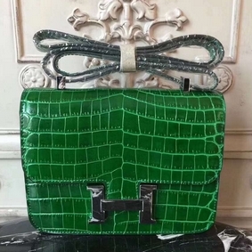 Hermes Bamboo Constance MM 24cm Crocodile Bag HMSBXMFCX8T