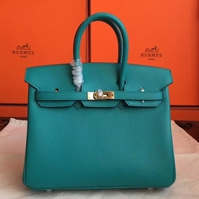 Hermes Birkin 25 Handmade Bag In Malachite Epsom Calfskin Top Replica HMS1PAEGAT8