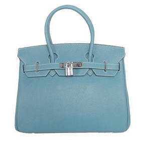 Hermes Birkin 30CM Tote Bags Smooth Togo Leather Blue 1:1 Replica HMS47GOJRMF